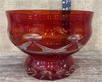 USSR Beautiful red crystal glass bowl