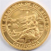 1990 Gold 1/4oz Great Seal of CA Grizzly Bear