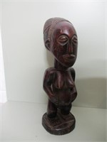 ART-African Female Carved Wood statute