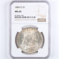 1884-O Morgan Dollar  NGC MS64