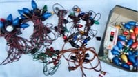 Vintage large bulb Christmas Lights with extra