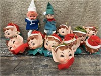 Vintage pixie elf ornaments with Japan stickers