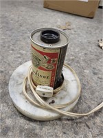 Vintage budweiser beer can lamp