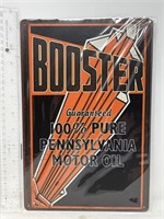Metal sign- Booster Motor Oil