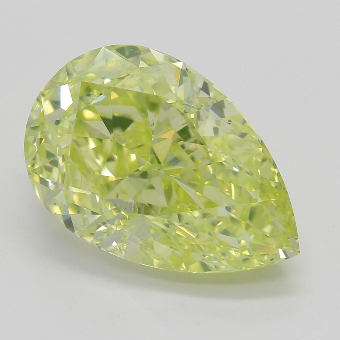 4.30ct,Int. Grn. Yellow/VS2,Pear cut GIA Diamond