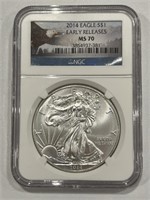 2014 Silver Eagle Ngc Ms70 Early Releases