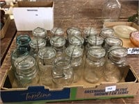 Large flat vintage canning jars