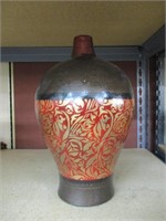 Vintage Red ,gold and Brown ceramic Vase large