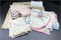 (F) Mixed Lot of Hand Embroidered Dish Towels,