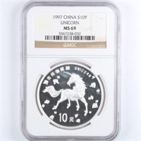 1997 Silver Unicorn NGC MS69
