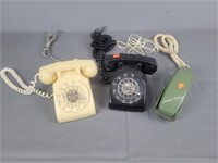 3 Pc Vintage Rotary Phones