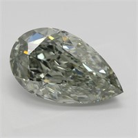 3.15ct,Gray-Grn./IF,Pear cut GIA Diamond