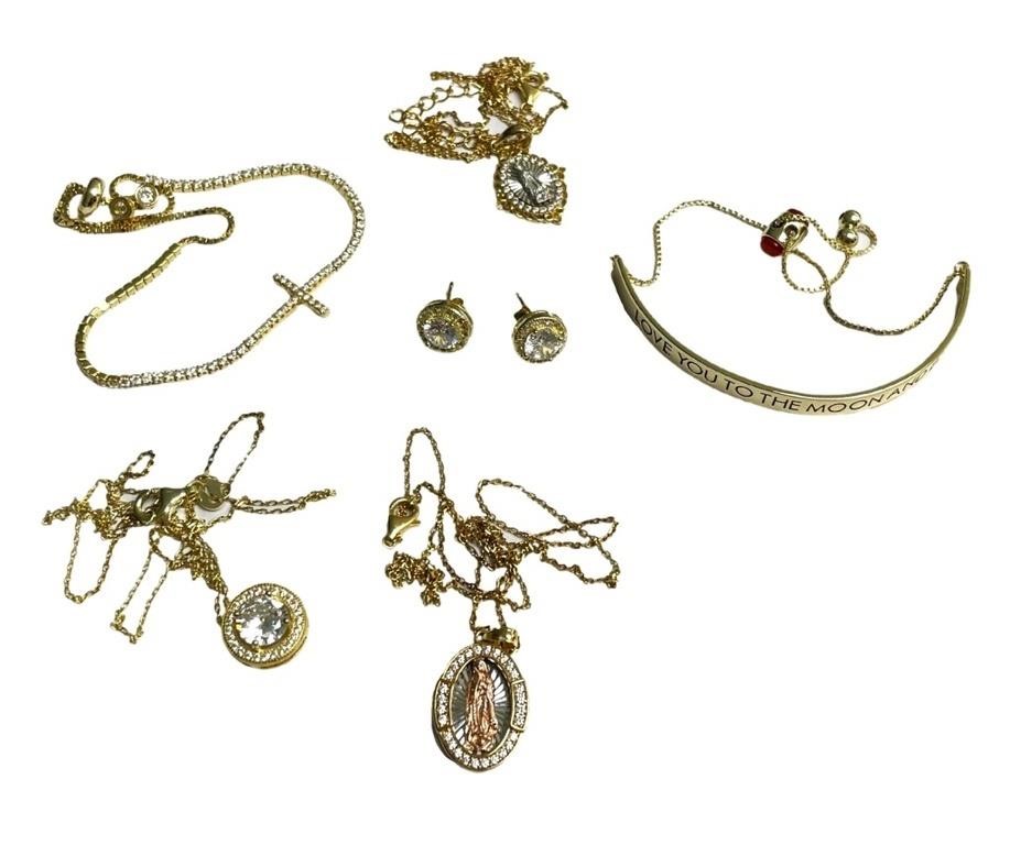 STERLING SILVER JEWELRY LOT- GOLD OVER SILVER
