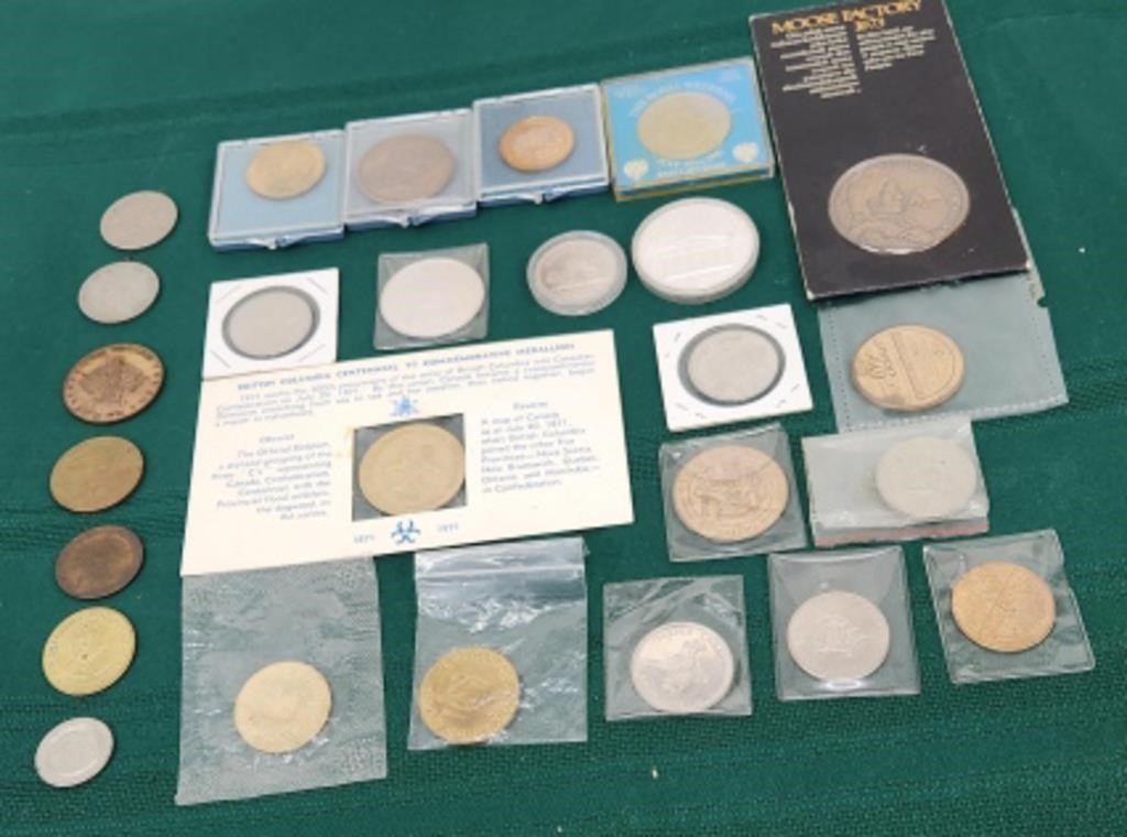 Lot of foreign coins and tokens