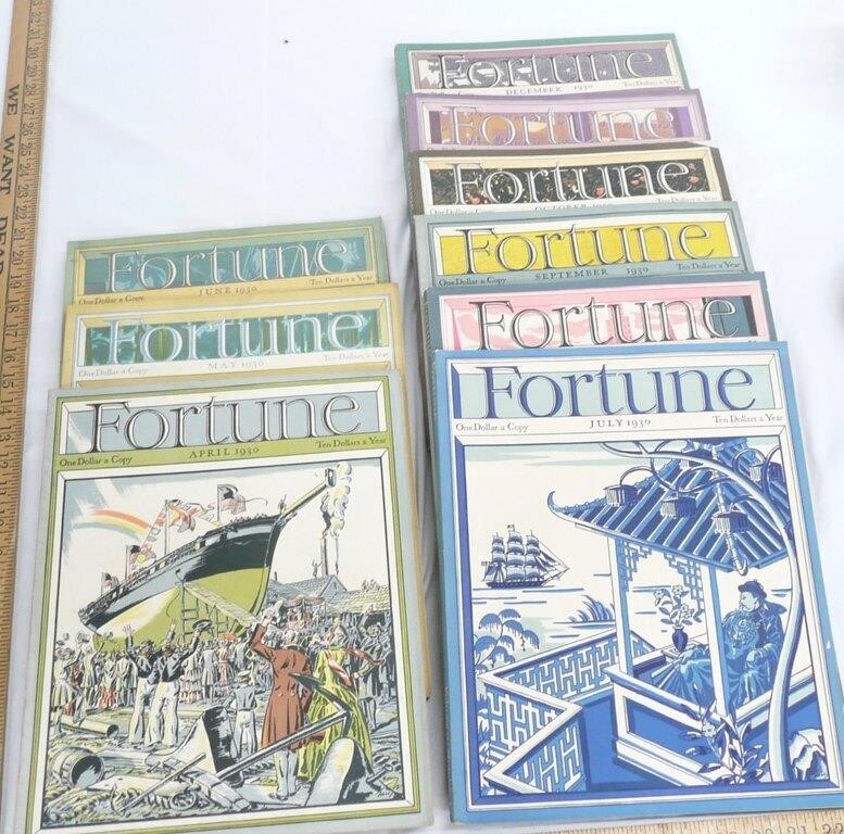 1930's Fortune Magazines 9 Total