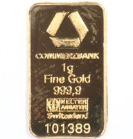 Gold  1g Commerzbank Bar