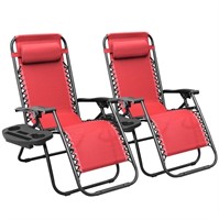 E2615  Lacoo Zero Gravity Chair, Light Red, 2 ppl.