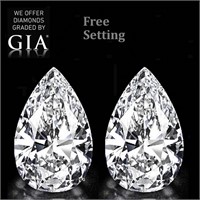 4.02ct Pear cut GIA Diamond Pair