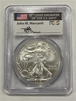 2015 W Silver Eagle Pcgs Sp70 Signed 1st Day