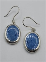 Sterling Turquoise Pierced Earrings 8.0g Tw