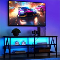 E2627  Behost TV Stand for 65" TV -LED Lights, Bla