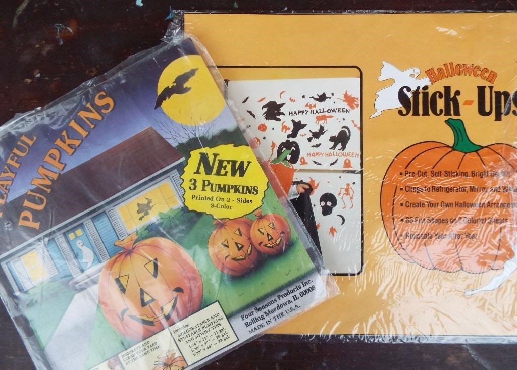Vintage 80's Halloween Vinyl Door Decorations