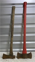 (1) Fiberglass and (1) Wood Handled Axes