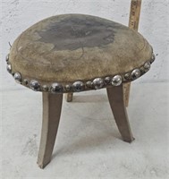 Leather maple leaf stool