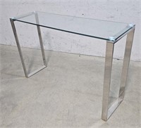 Chrome and glass sofa table 48"14"31
