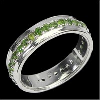 Natural Chrome Diopside Eternity Ring