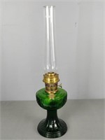 Vintage Alladin Green Glass Oil Lamp