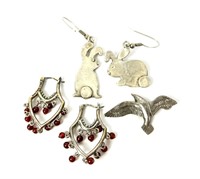 ASSORTED STERLING SILVER JEWELRY