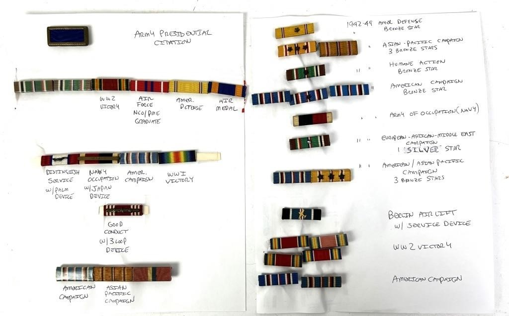 COLLECTION OF MILITARY RIBBON BARS