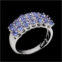 Natural Blue Tanzanite Eternity Ring