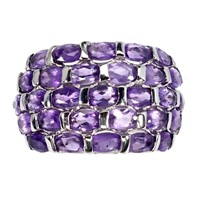 Natural Unheated Oval Amethyst  Ring