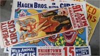 5 Misc Circus Posters Assorted Sizes