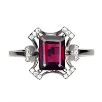 Natural Unheated  Pink Rhodolite Ring