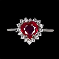 Natural Pigeon Blood Red Heart Ruby Ring