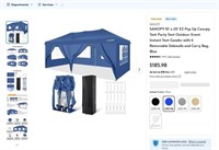 E2537  SANOPY 10' x 20' Pop Up Canopy Tent, Blue