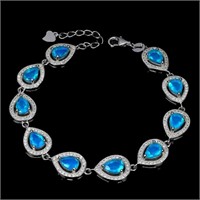 Natural Ethopian Blue Opal Bracelet