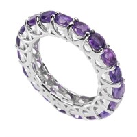 Natural Unheated Oval Amethyst Eternity Ring