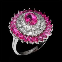 Natural Oval Pink Topaz Ring