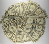 Lot of 100: $1 Silver Certificates