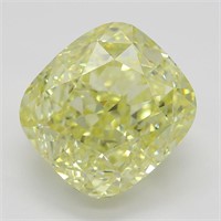 4.03ct,Yellow/VVS1,Cushion cut GIA Diamond