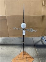 Antique Lighting Rod With White Globe