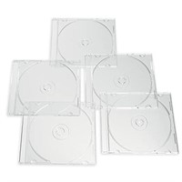 VERBATIM CD/DVD Clear Slim Jewel Cases, 5.2 mm