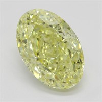 4.06ct,Int. Yellow/VVS1,Oval cut GIA Diamond