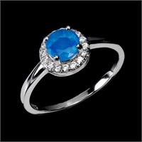 Natural Ethopian Blue Fire Opal Ring