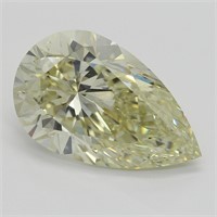 5.02ct,Lt. Brn. Yellow/VVS2,Pear cut GIA Diamond