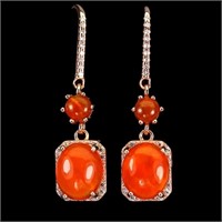 Natural Mexican Orange Opal Earrings